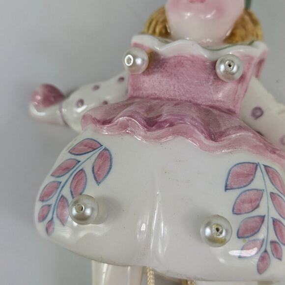 Schmid Doll Christmas Ornament Porcelain Vtg Signed Jumping Jack Ballerina Girl - Picture 9 of 12